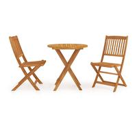 vidaXL Comedor de jardín plegable 3 piezas madera maciza de acacia