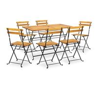 vidaXL Comedor de jardín plegable 7 piezas de madera maciza de acacia