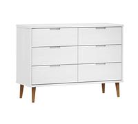 vidaXL Cómoda Archivador Mueble Mesita Armario Auxiliar Estante Cajones Almacenamiento Sala de Estar Hogar Madera Maciza de Pino Blanco