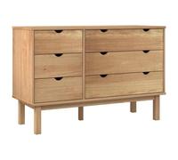 vidaXL Cómoda cajonera - Mueble de almacenamiento de madera maciza de pino