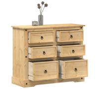 vidaXL Cómoda cajonera Corona madera de pino 110x43x91 cm, cajonera, armario de almacenaje, aparador, mueble de almacenaje, mueble archivador