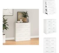 vidaXL Cómoda con 4 cajones, 60x30,5x71 cm, color blanco brillante - Muebles aparador