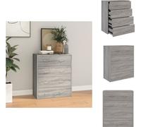 vidaXL Cómoda con 4 cajones, 60x30,5x71 cm, color gris Sonoma - Muebles aparador