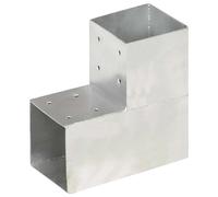 vidaXL Conector de postes en forma de L metal galvanizado 101x101 mm