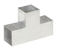 vidaXL Conector de Postes en Forma de T Soporte Jardín Patio al Aire Libre Estacas Exterior Valla Cerca Separador Metal Galvanizado 101x101mm