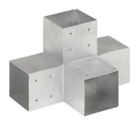 vidaXL Conector de postes en forma de X metal galvanizado 101x101 mm