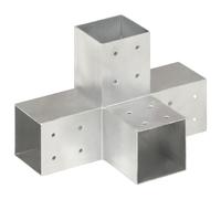 vidaXL Conector de postes en forma de X metal galvanizado 81x81 mm
