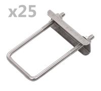 vidaXL Conector en U con Plástico para Postes de Valla 25 Sets 60x40 mm Puerta Color Negro y plateado, Plateado, y mas