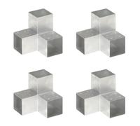 vidaXL Conectores de Postes en forma Y Metal Galvanizado (4 unidades) Soporte Jardín Dimensiones 71 x 71 mm, 81 x 81 mm, 91 x 91 mm y mas