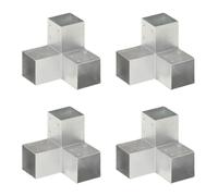 vidaXL Conectores de postes en Y 4 uds metal galvanizado 91x91 mm