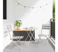 vidaXL Conjunto bistro 3 uds. Beige Acero