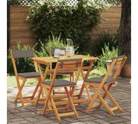 vidaXL Conjunto bistró 5 piezas - Madera de Acacia Sólida (aceite natural) para exterior