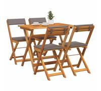 vidaXL Conjunto bistró 5 piezas - Madera de Acacia Sólida (aceite natural) para exterior