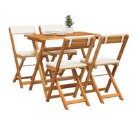 vidaXL Conjunto bistró 5 piezas de madera de acacia sólida con aceite natural a prueba de clima