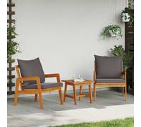 vidaXL Conjunto bistro con cojín 3 pcs Marrón Madera de Acacia Sólida