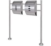 vidaXL Conjunto de 2 buzones con soporte de acero inoxidable