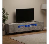 vidaXL Conjunto de 3 Muebles para TV con LED Gris Hormigón