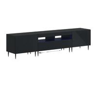 vidaXL Conjunto de 3 Muebles para TV con LED Negro