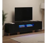 vidaXL Conjunto de 3 Muebles para TV con LED Negro