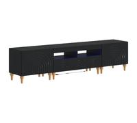 vidaXL Conjunto de 3 Muebles para TV con LED Negro