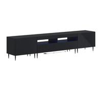 vidaXL Conjunto de 3 Muebles para TV con LED Negro