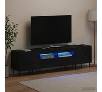 vidaXL Conjunto de 3 Muebles para TV con LED Negro