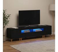 vidaXL Conjunto de 3 Muebles para TV con LED Negro