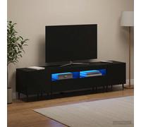 vidaXL Conjunto de 3 Muebles para TV con LED Negro