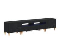 vidaXL Conjunto de 3 Muebles para TV con LED Negro