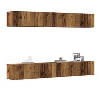 vidaXL Conjunto de 4 piezas de muebles para TV de pared, madera antigua, 100x30x30 cm