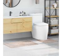 vidaXL Conjunto de alfombra de baño antideslizante 2 uds. Crema PP