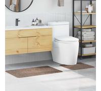 vidaXL Conjunto de alfombra de baño antideslizante 2 uds. Marrón PP