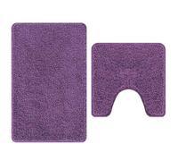 vidaXL Conjunto de Alfombra de baño Antideslizante 2 uds. Morado PP | Microfibra de lujo que se siente increíble, Te ayuda a estar seguro en zonas húmedas,