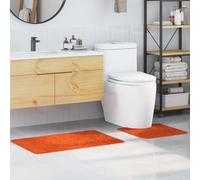 vidaXL Conjunto de alfombra de baño antideslizante 2 uds. Naranja PP