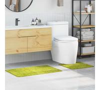 vidaXL Conjunto de alfombra de baño antideslizante 2 uds. Verde PP