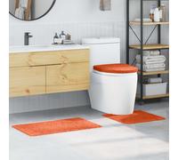 vidaXL Conjunto de alfombra de baño antideslizante 3 pcs Naranja PP
