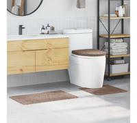 vidaXL Conjunto de alfombra de baño antideslizante 3 uds. Marrón PP