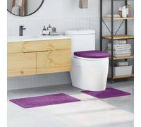 vidaXL Conjunto de alfombra de baño antideslizante 3 uds. Morado PP