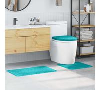 vidaXL Conjunto de alfombra de baño antideslizante 3 uds. Tuquesa PP