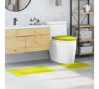 vidaXL Conjunto de alfombra de baño antideslizante 3 uds. Verde PP