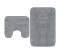 vidaXL Conjunto de alfombras de baño de tela 2 piezas gris