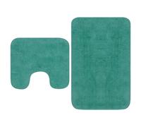 vidaXL Conjunto de alfombras de baño de tela 2 piezas turquesa