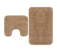 vidaXL Conjunto de alfombrillas de baño de tela 2 piezas beige