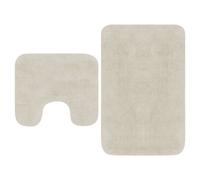 vidaXL Conjunto de alfombrillas de baño de tela 2 piezas blanco