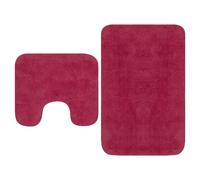 vidaXL Conjunto de alfombrillas de baño de tela 2 piezas fucsia