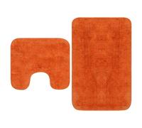 vidaXL Conjunto de alfombrillas de baño de tela 2 piezas naranja
