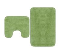 vidaXL Conjunto de alfombrillas de baño de tela 2 piezas verde