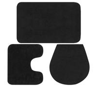 vidaXL Conjunto de alfombrillas de baño de tela 3 piezas antracita