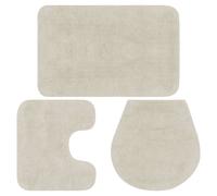 vidaXL Conjunto de alfombrillas de baño de tela 3 piezas blanco