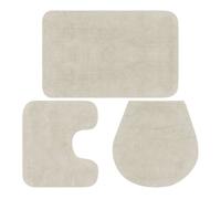 Vidaxl conjunto de alfombrillas de baño de tela 3 piezas blanco